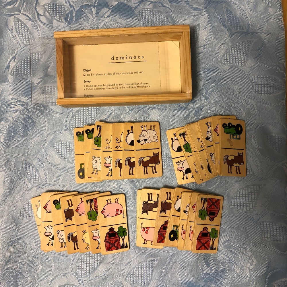 Wooden Barnyard Dominoes